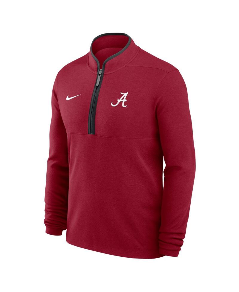 Men's Crimson Alabama Crimson Tide Courtside Victory Dri-FIT Half-Zip Pullover Sweatshirt