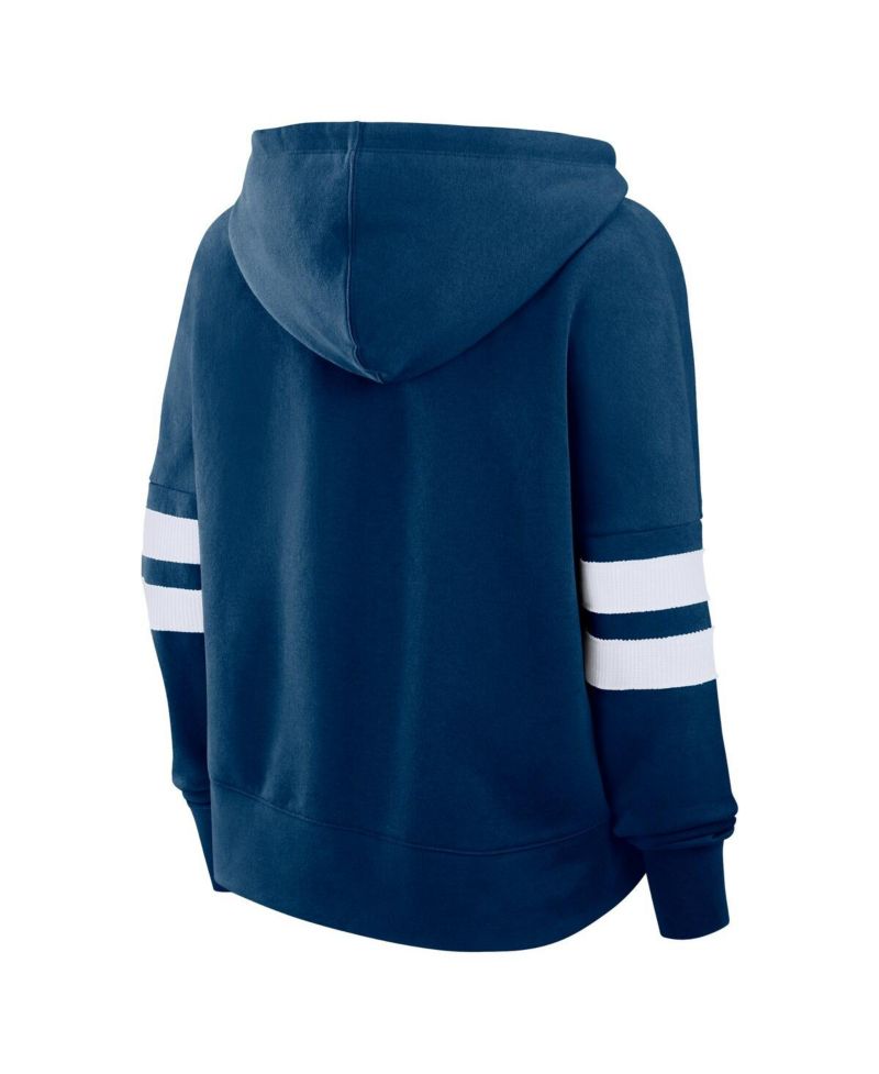 Women's Deep Sea Blue Seattle Kraken Seize Fleece Pullover Hoodie