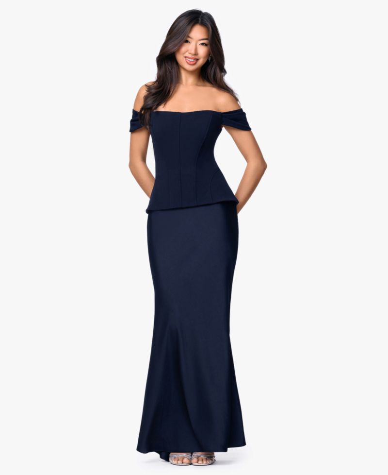Women's Long Off-The-Shoulder Corset Dress