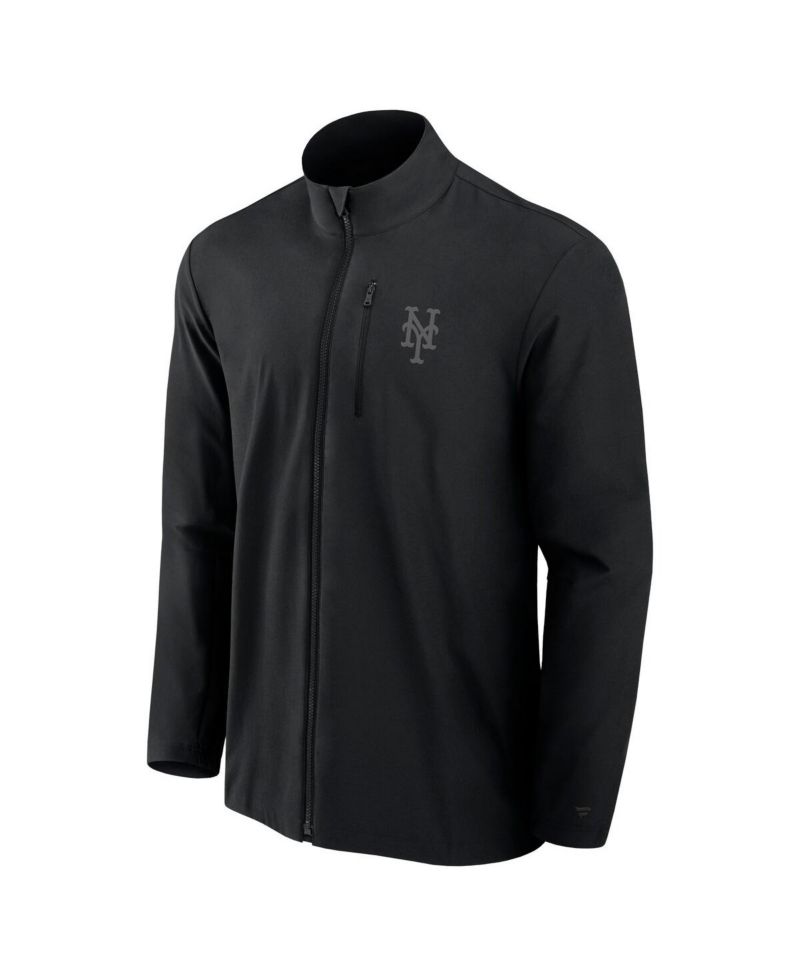 Men's Black New York Mets Front Office Woven Full-Zip Jacket