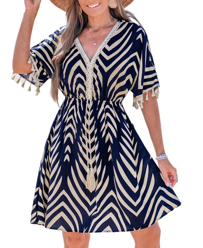 Women's Tropic Oasis Abstract Mini Beach Dress