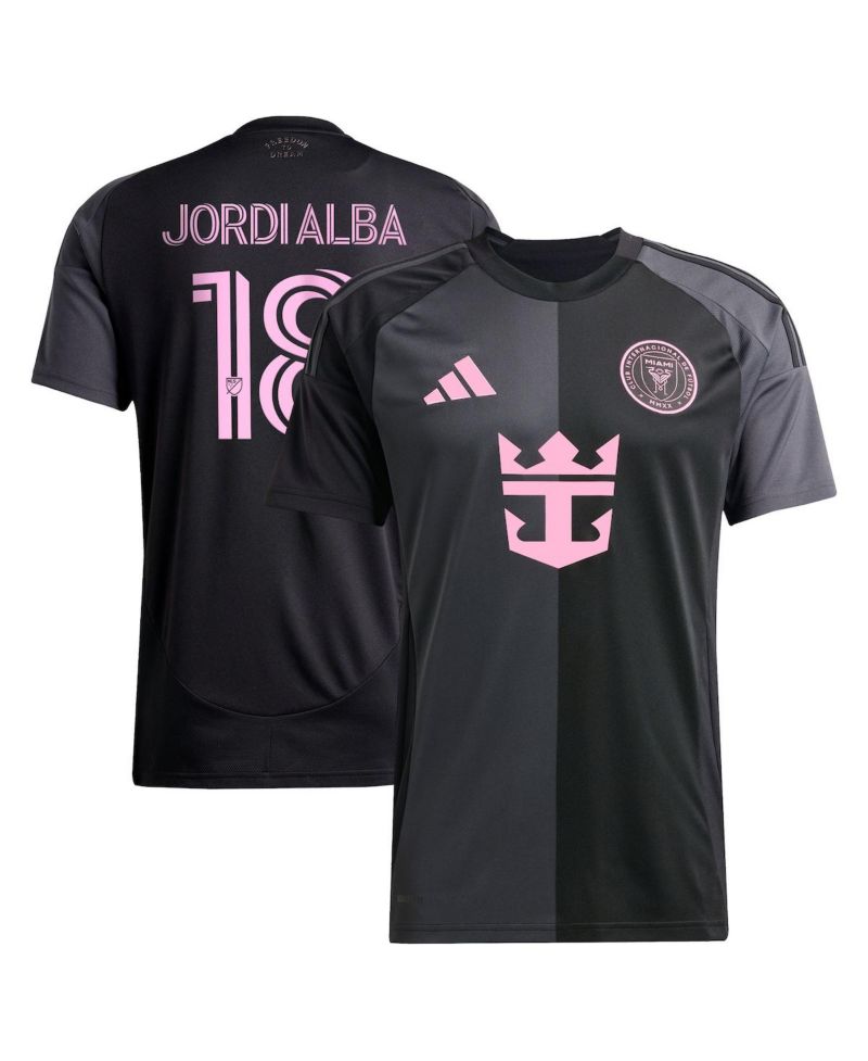 Men's Jordi Alba Ramos Black Inter Miami CF 2025 The Fortitude Kit Replica Player Jersey