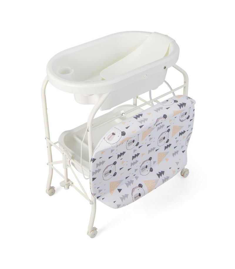 Portable Baby Changing Table with Storage Basket and Shelves