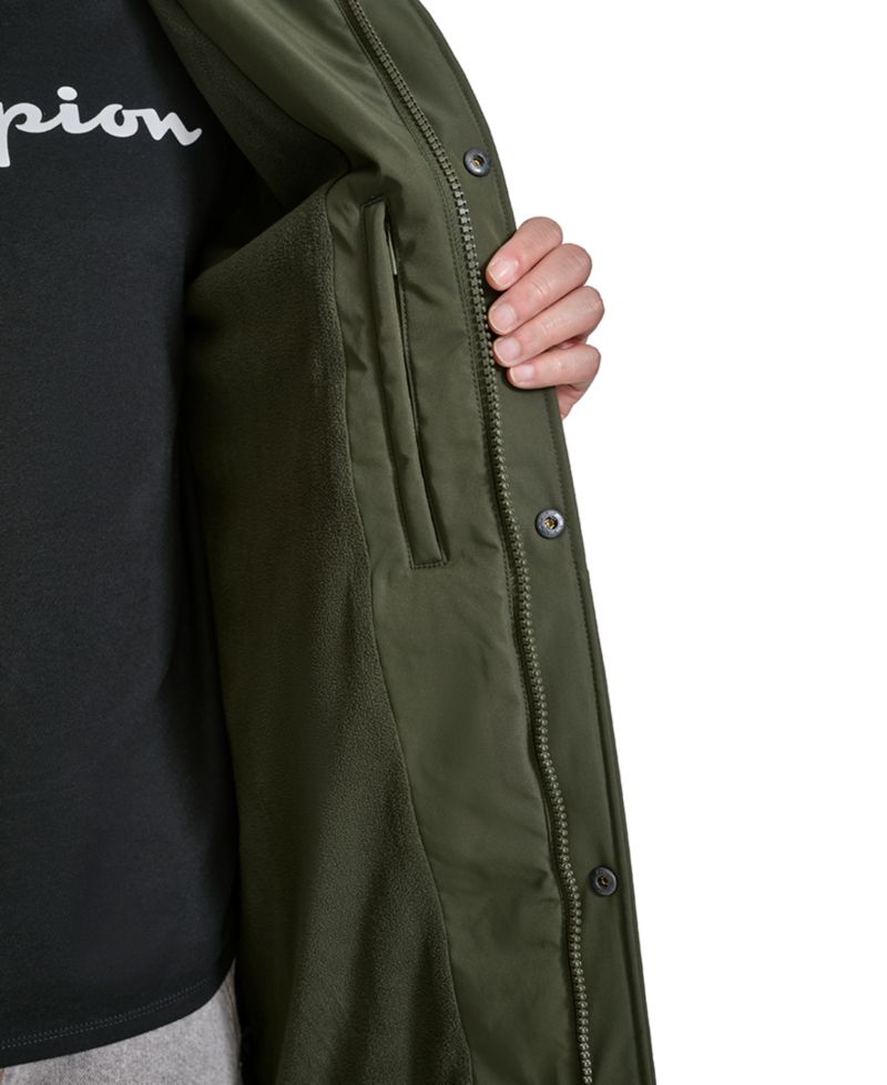 Men's Hooded Stadium Jacket with Fleece Lining