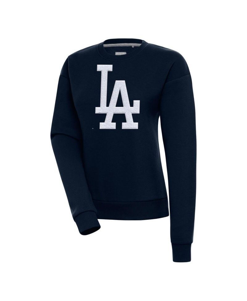 Women's Navy Los Angeles Dodgers Victory Chenille Pullover Sweatshirt
