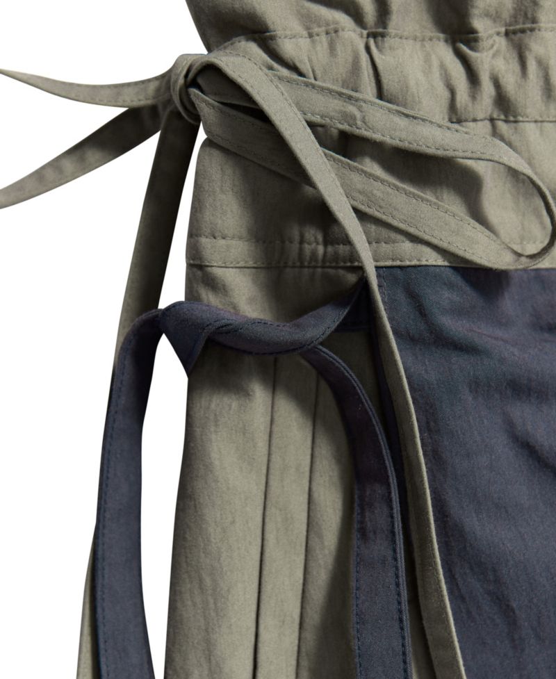 Women's Tied Overlay Wide-Leg Cotton-Blend Pants
