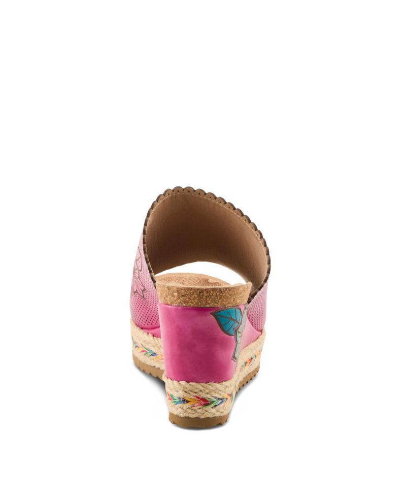 L`Artiste Women’s Delraybeach Wedge Sandal with Hand-painted Comfort Design