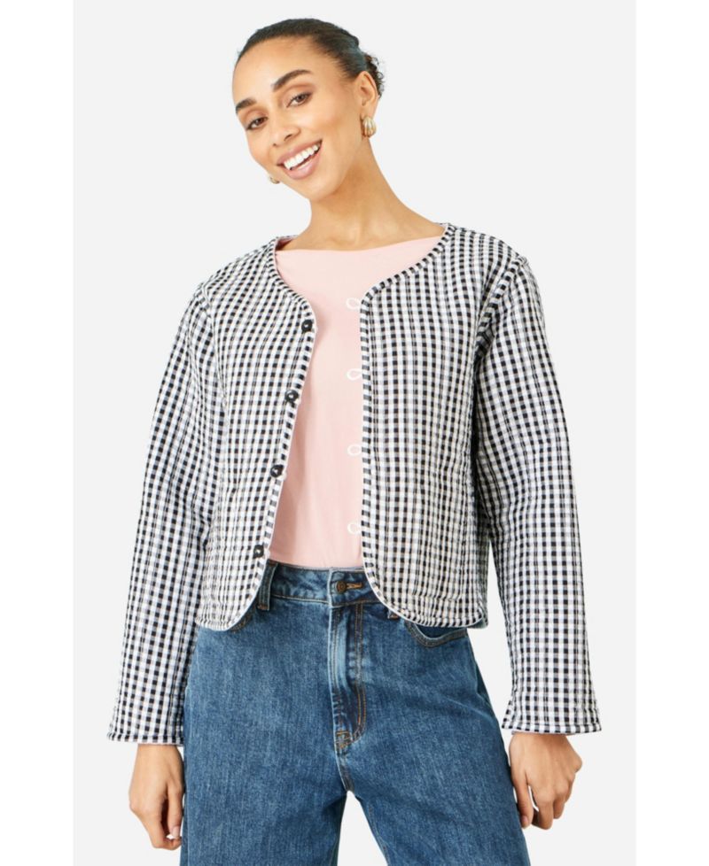Women's Reversible Cotton Quilted Cropped Jacket