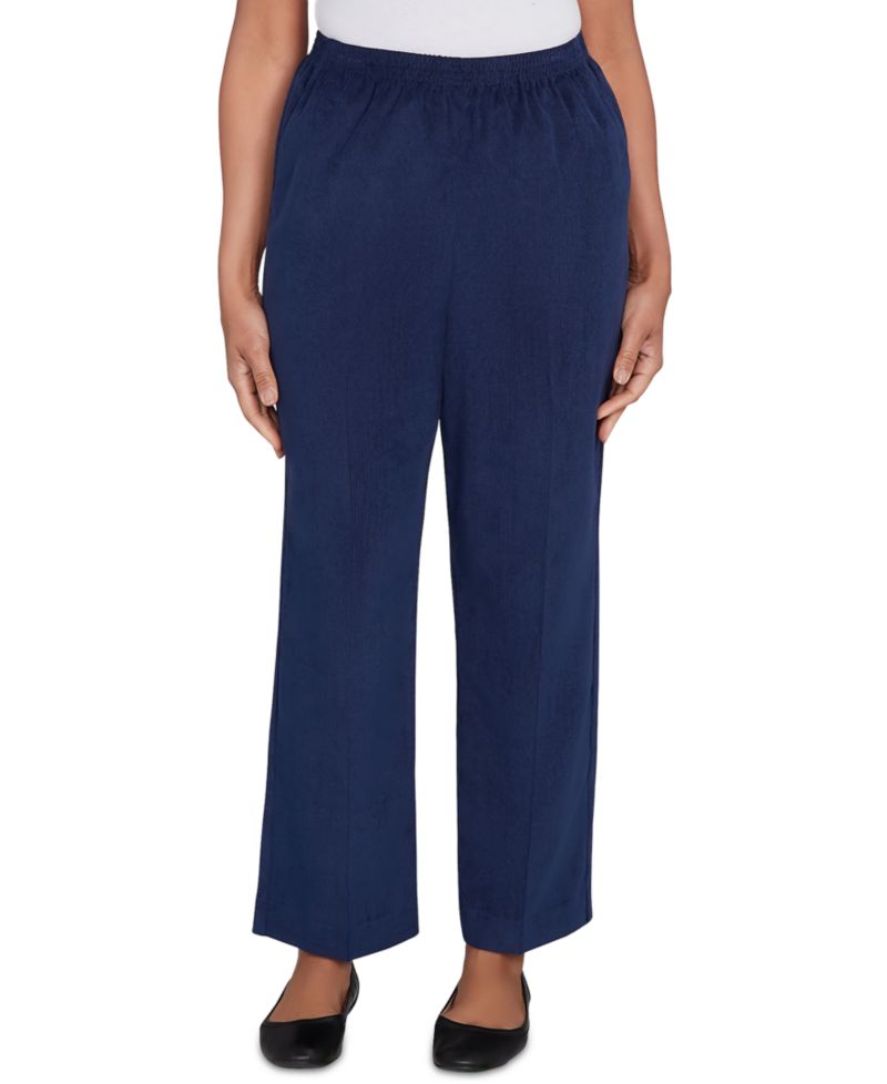 Petite Corduroy Elastic Waistband Short-Length Pants