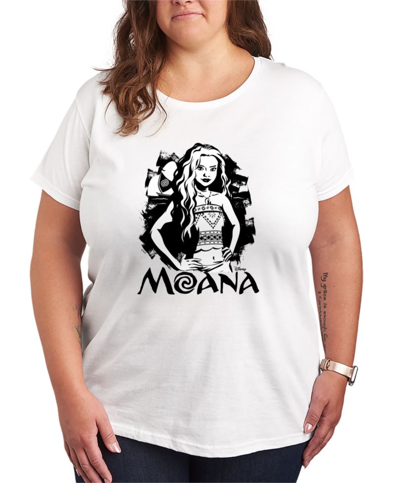 Plus Size Moana Ink Splatter Graphic T-Shirt