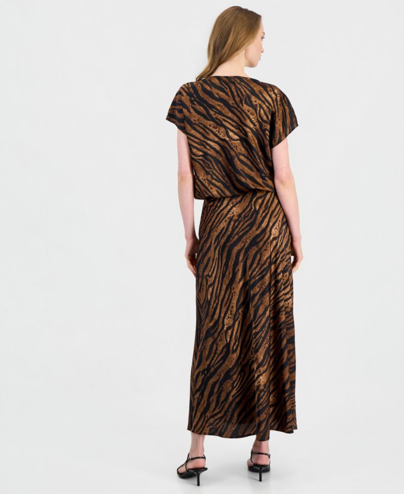 Women's Animal-Print A-Line Midi Skirt