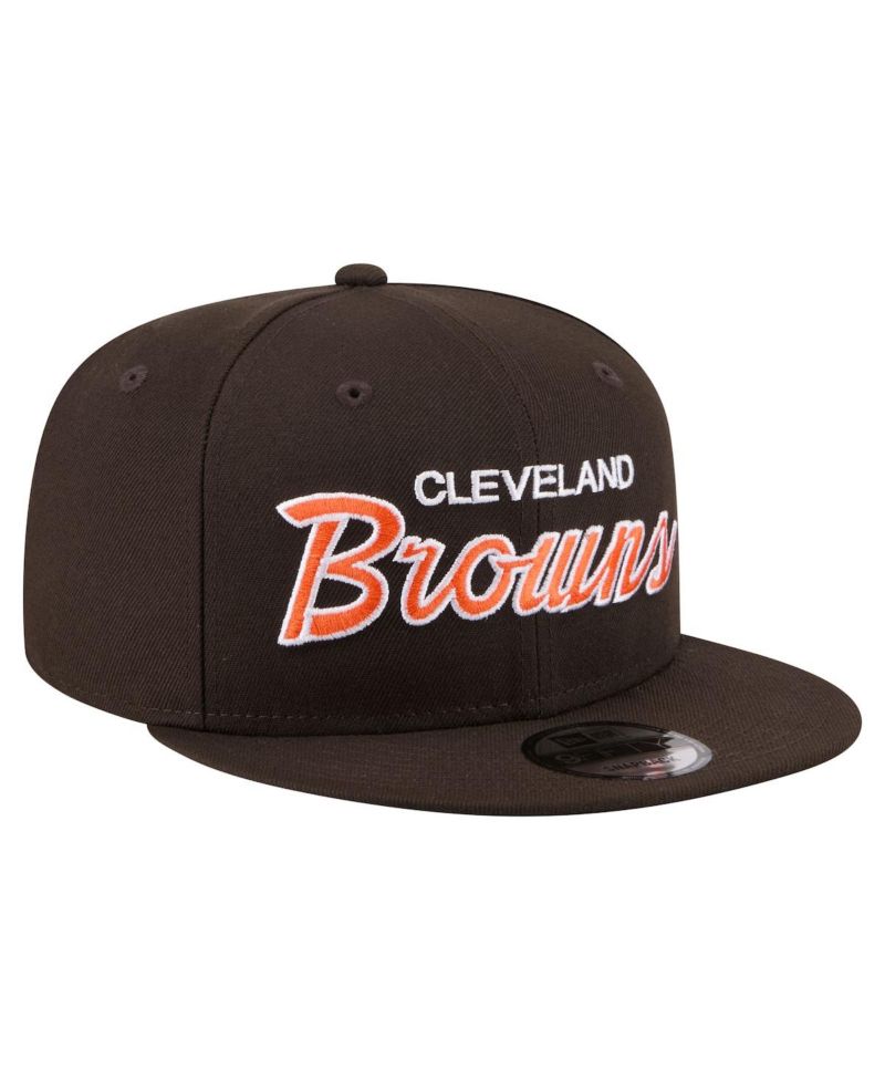 Men's Brown Cleveland Browns Core Team Script 9FIFTY Snapback Hat