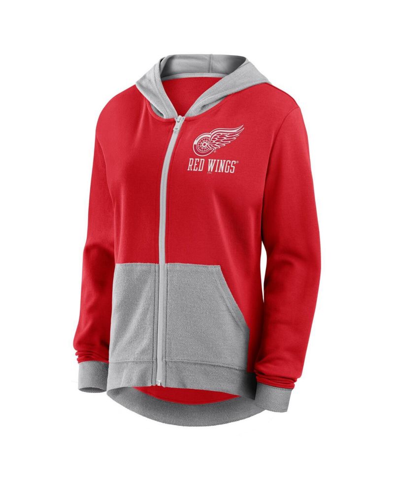 Women's Red Detroit Red Wings Hit It French Terry Full-Zip Hoodie