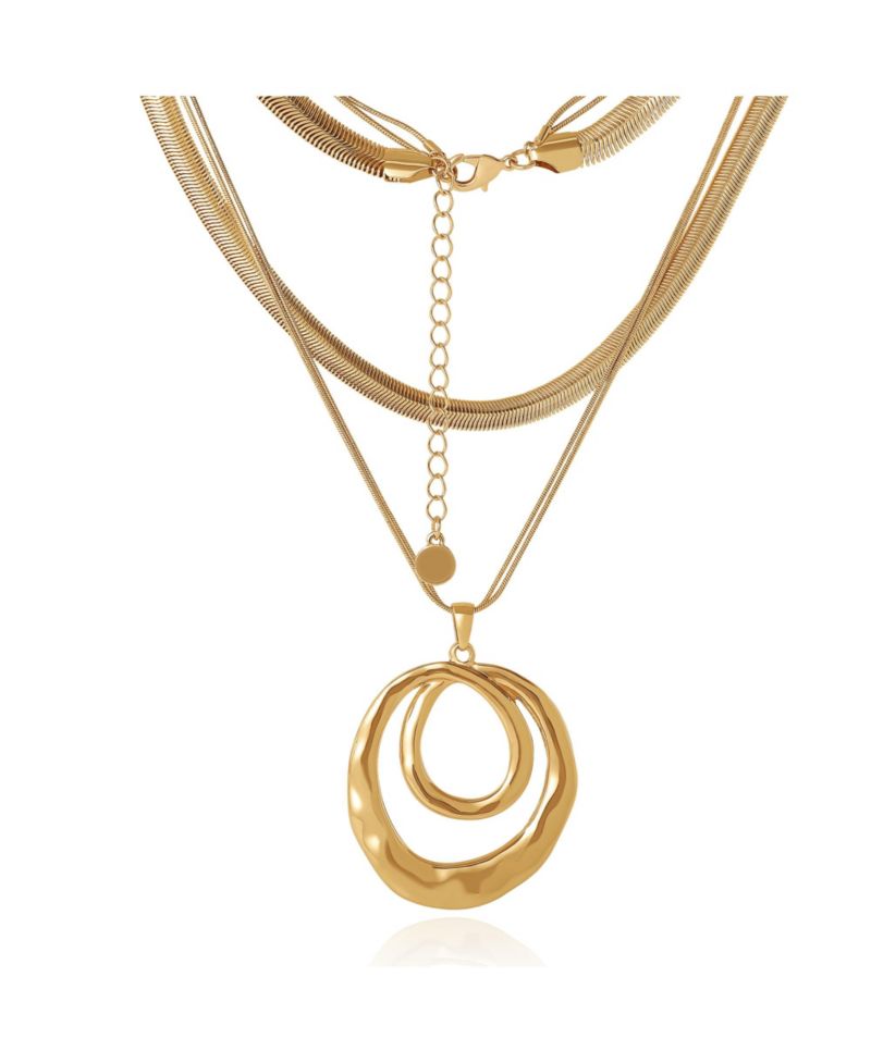 Layered Spiral Pendant Necklace