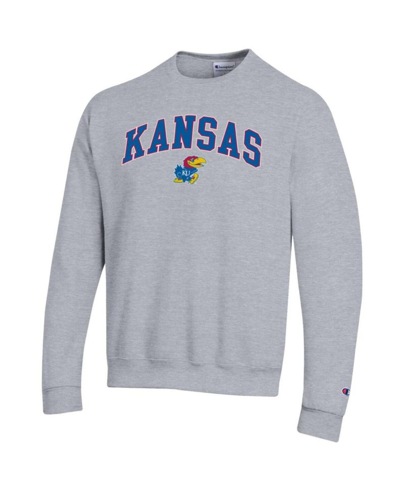 Men's Royal Kansas Jayhawks Arch Over Logo Pullover Sweatshirt