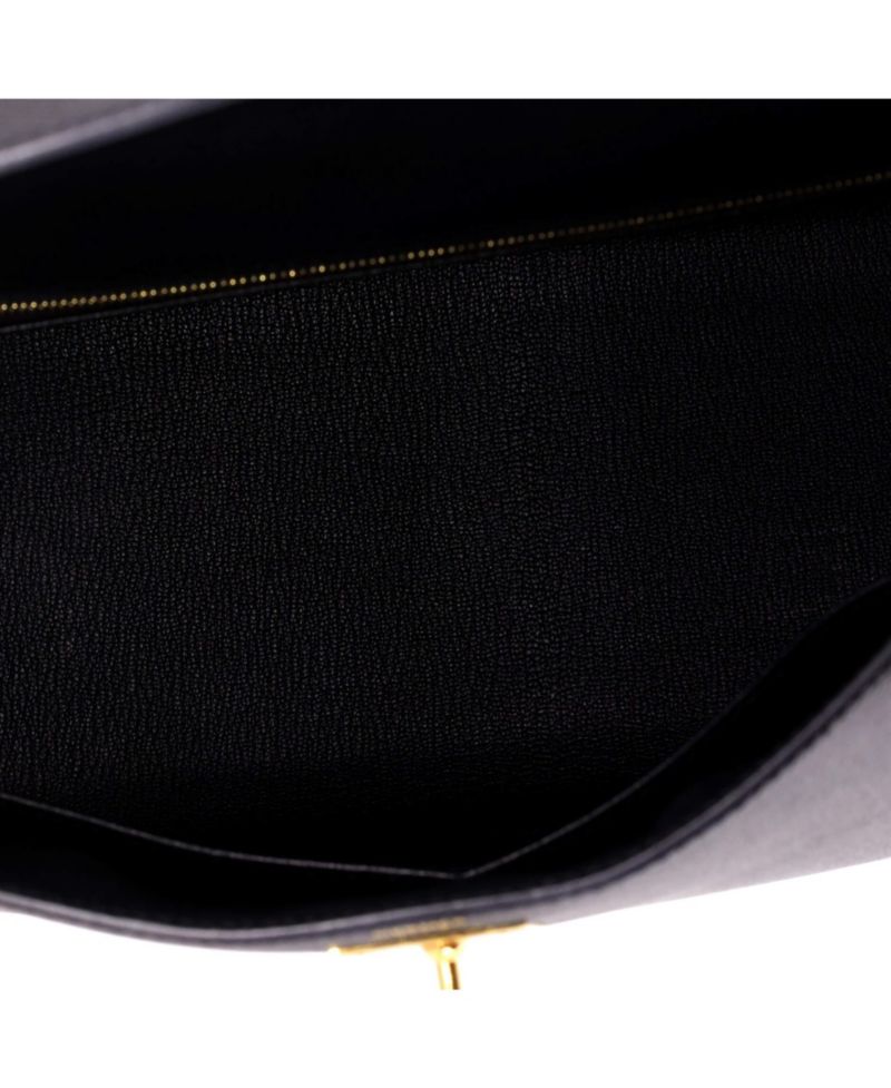 Kelly 28 Handbag Black Epsom with Gold Hardware