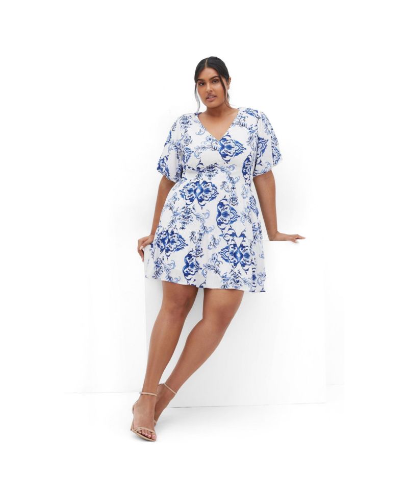 Women's Winslow Fit & Flare Print V-Neck Dress