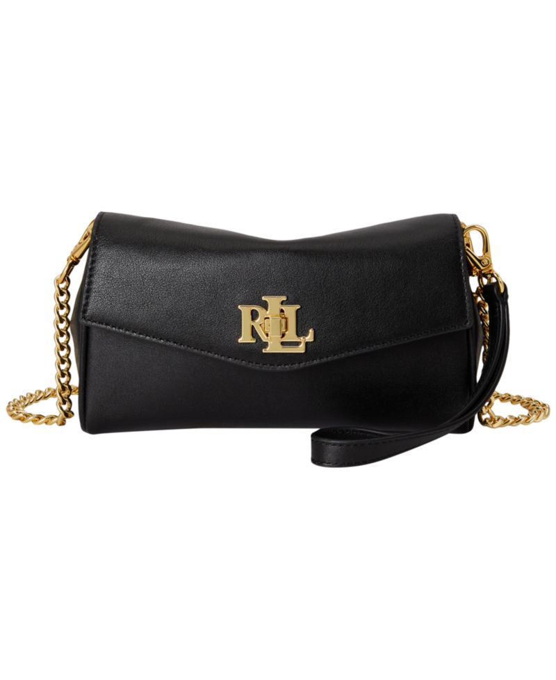 Turnlock Leather Wristlet Crossbody
