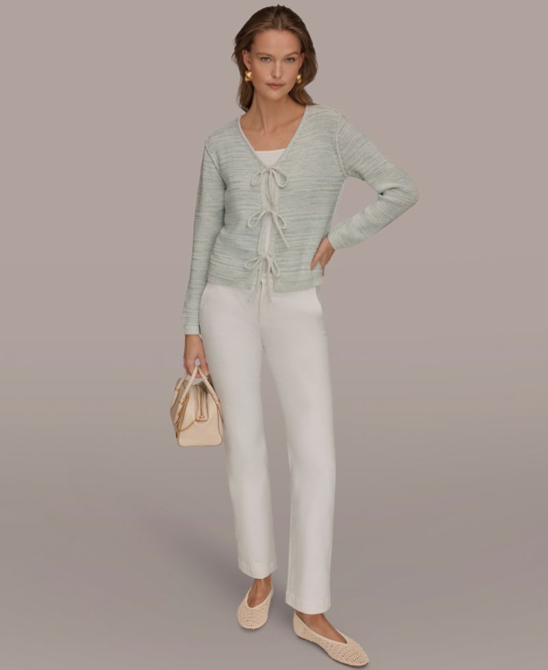 Women's V-Neck Tie-Front Cardigan