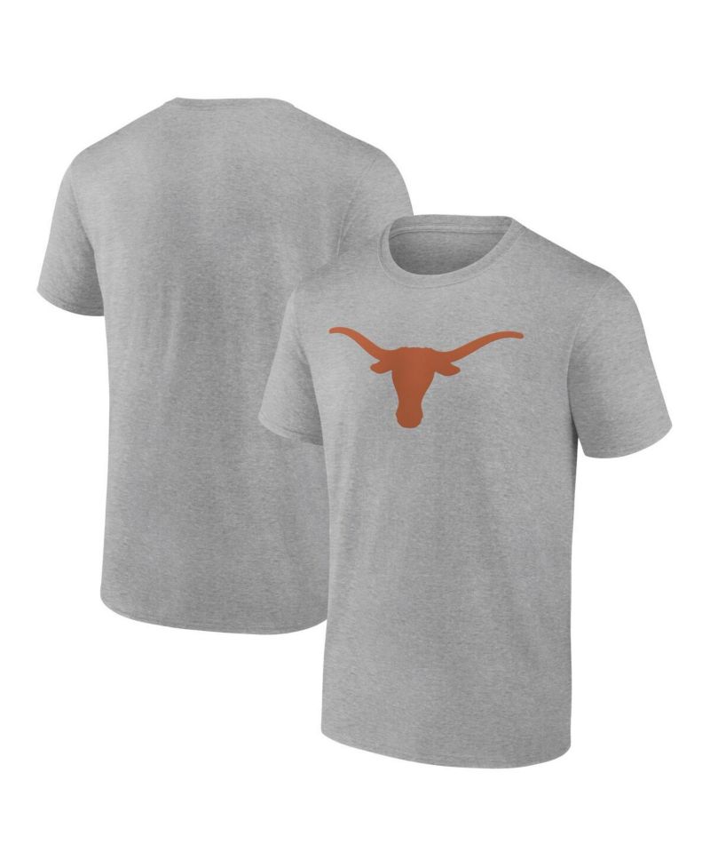 Men's Heather Gray Texas Longhorns Primary Logo T-Shirt