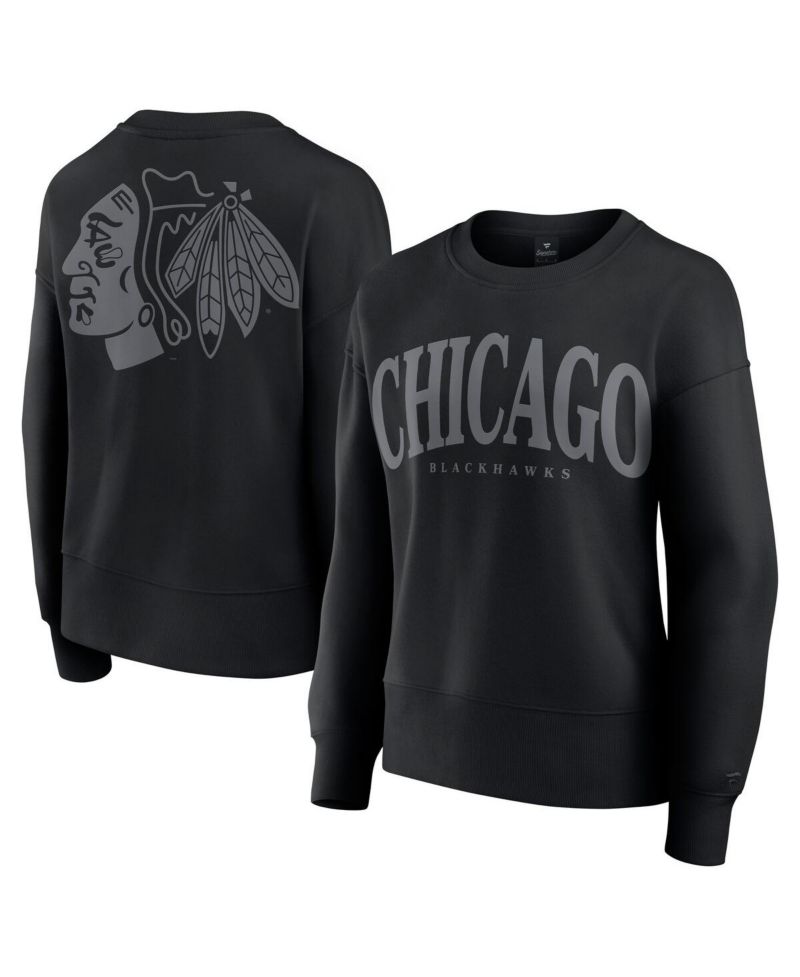 Women's Black Chicago Blackhawks Elements Flow Pullover Sweatshirt