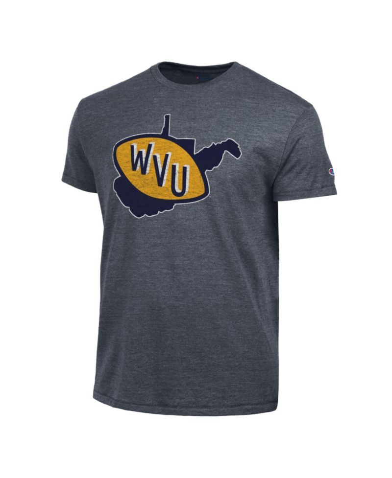 Men's Navy West Virginia Mountaineers Vintage Triumph Tri-Blend T-Shirt