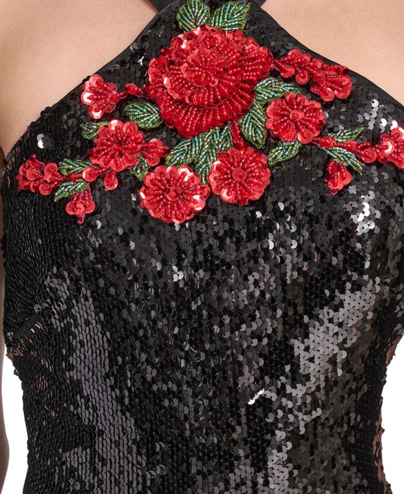 Women's Sequined Halter Neck Dress