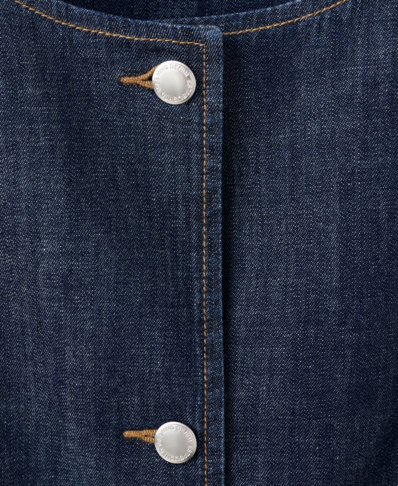 Women's Buttoned Denim Vest