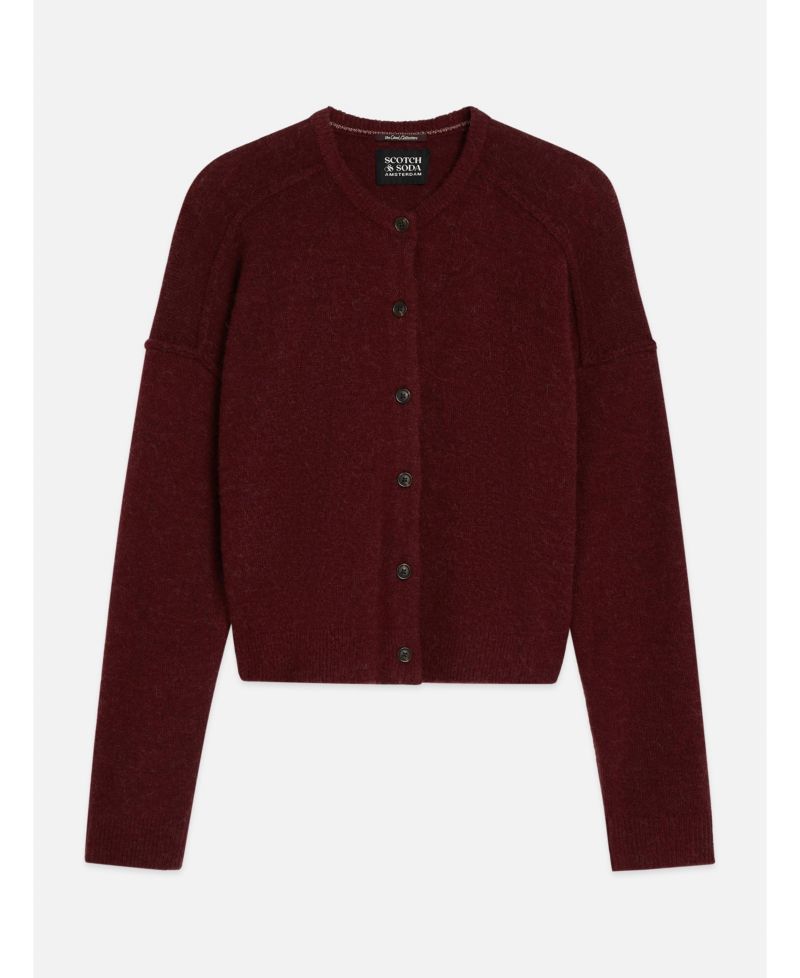 Women's Fuzzy Relaxed-Fit V-Neck Cardigan