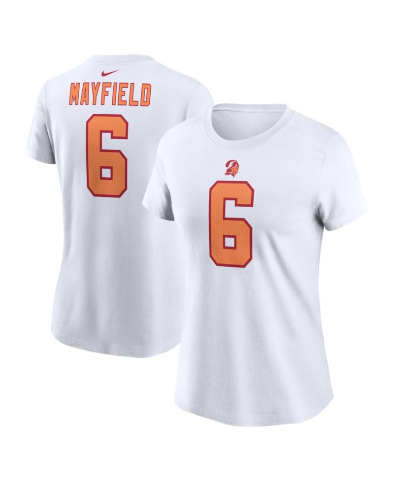 Women's Baker Mayfield White Tampa Bay Buccaneers Name and Number T-Shirt