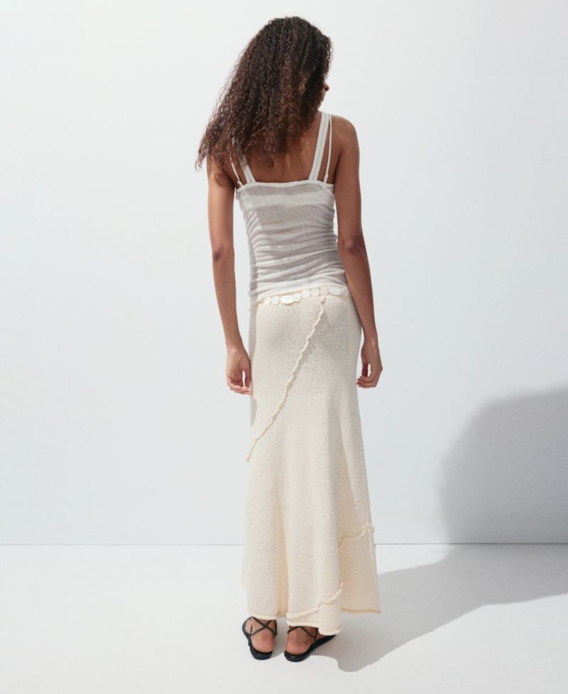 Women's Wavy Stitching Detail Knit Skirt