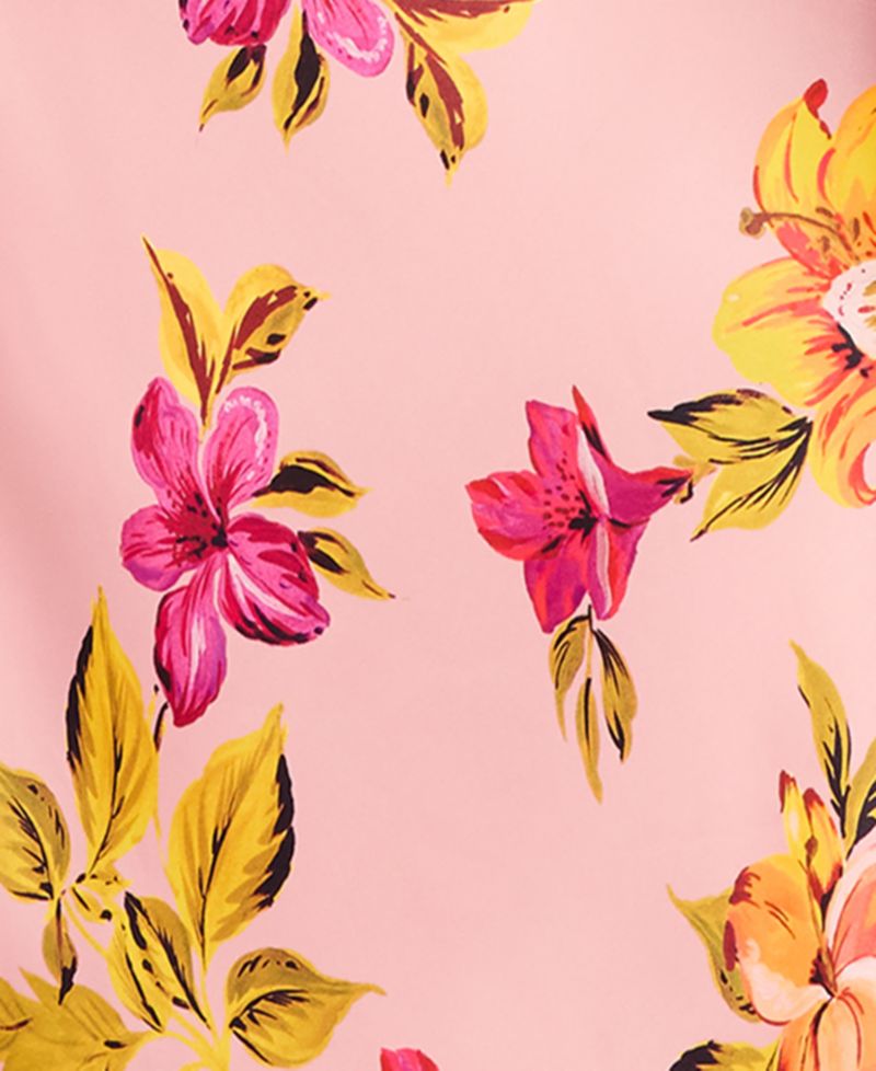 Juniors' Floral-Print Satin Halter Wedding-Guest Dress