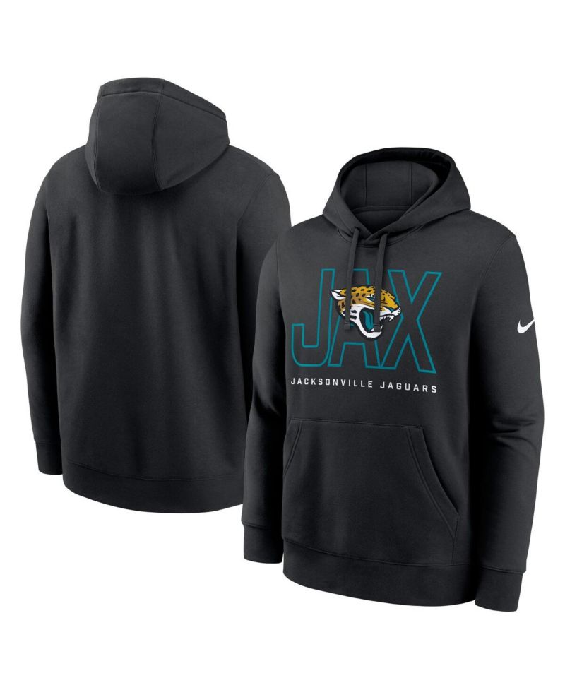 Men's Black Jacksonville Jaguars Busted Play Club Fleece Pullover Hoodie