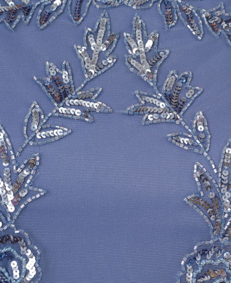 Women's Beaded Flutter-Sleeve Blouson Gown