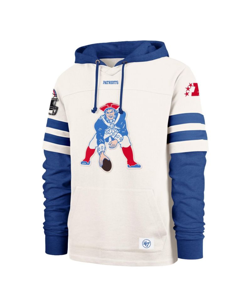 Men's Cream New England Patriots Split Zone Cornerback Duo Lacer Hoodie