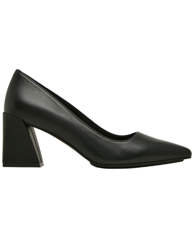 Women's Relena Pointed Toe Block Heel Leather Pumps