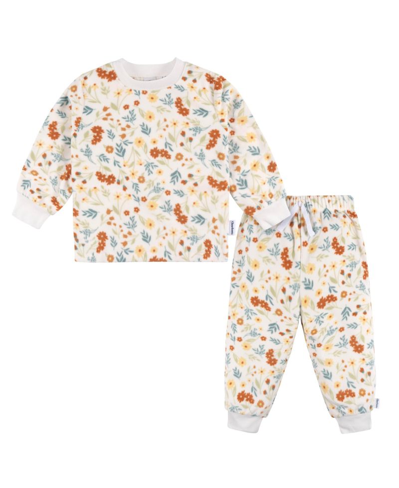 Baby Girls Long Sleeve Top and Pant Fleece Pajamas, 2-piece