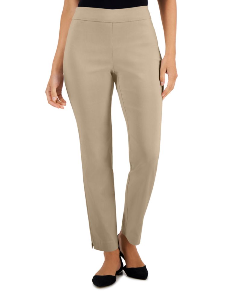 Petite Tummy-Control Cambridge Stretch Slim-Leg Pants
