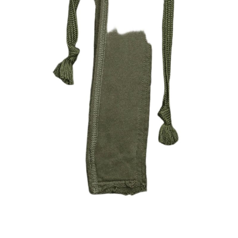 Men's Green Cotton Knit Distressed Hoodie