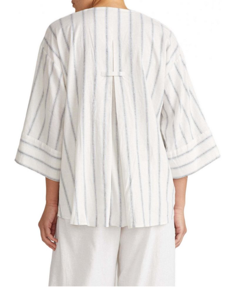 Plus Size Elio V-Neck Linen Top