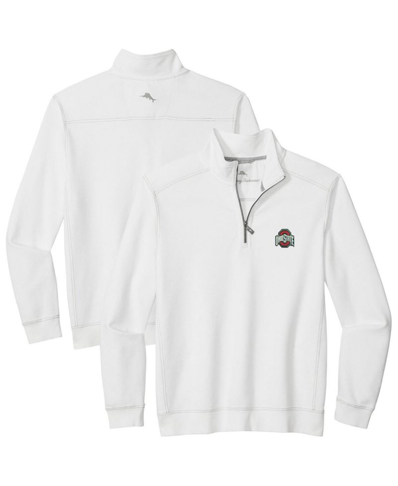Men's White Ohio State Buckeyes Montego Bay Half-Zip Jacket