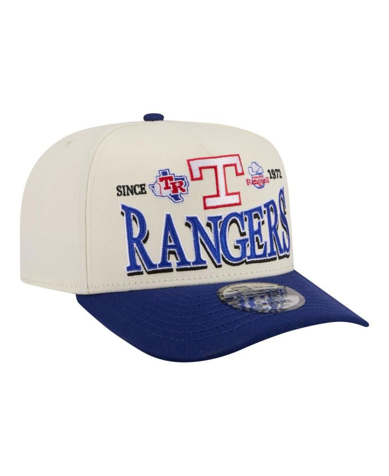 Men's Cream Texas Rangers Throwback Tri-Hit A-Frame 9FIFTY Adjustable Hat