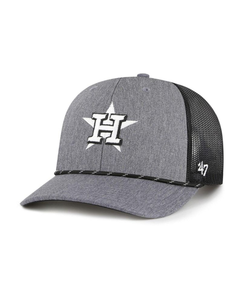 Men's Charcoal Houston Astros Carbon Rope Trucker Adjustable Hat