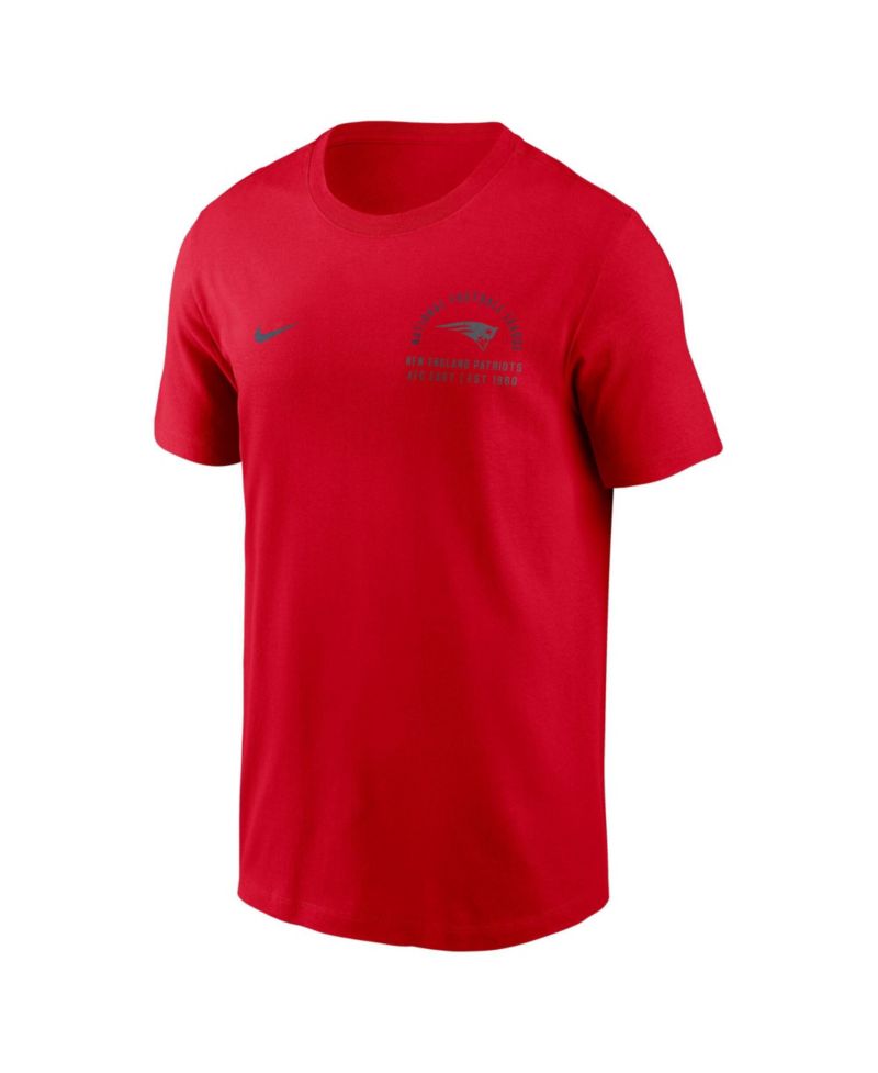 Men's Red New England Patriots Split Logo T-Shirt