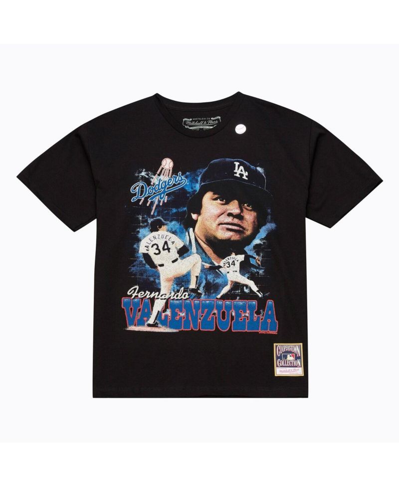 Men's Fernando Valenzuela Black Los Angeles Dodgers Legendary Collage Player T-Shirt