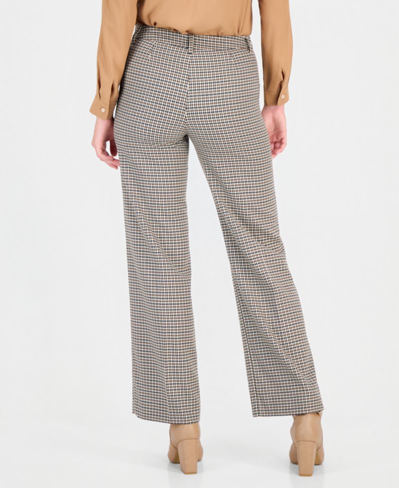 Women's Emmamato Houndstooth Straight-Leg Viscose-Blend Pants