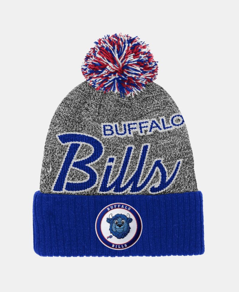 Big Boys and Girls Royal Buffalo Bills Cuffed Knit Hat with Puff