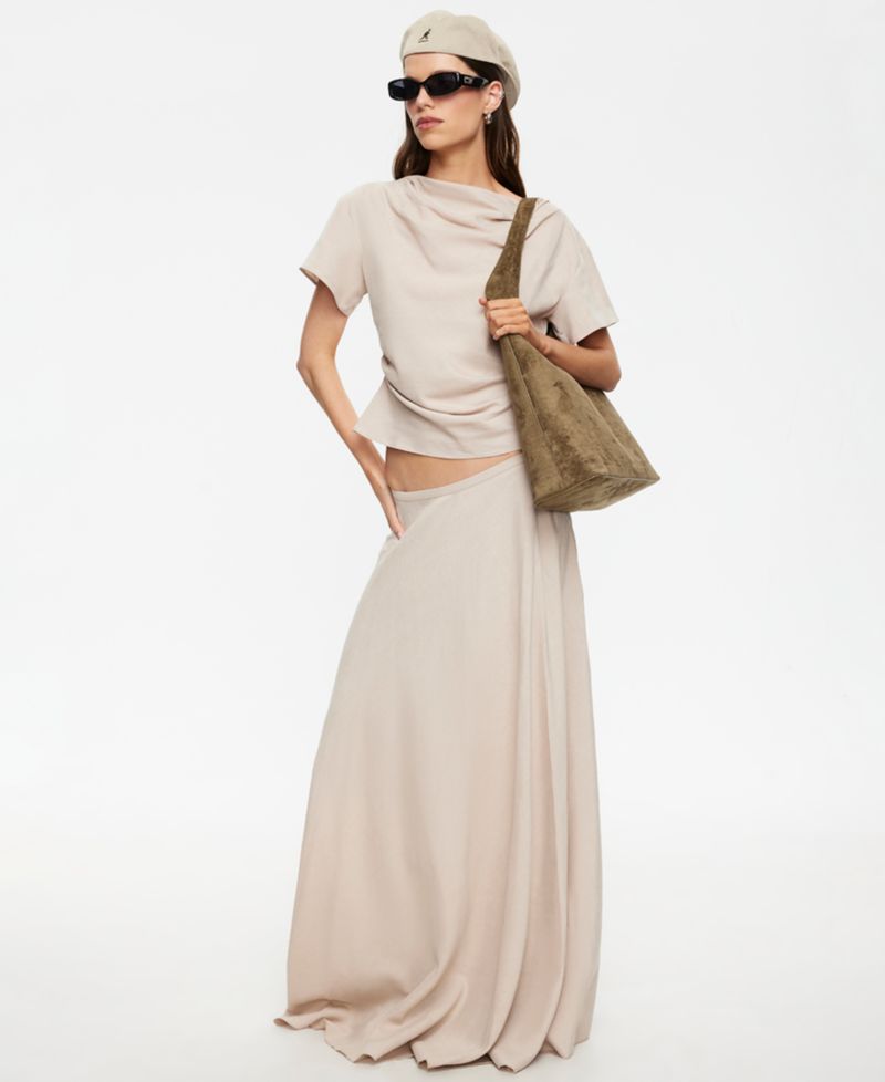 Women's Linen Halcyon Zippered Maxi Skirt