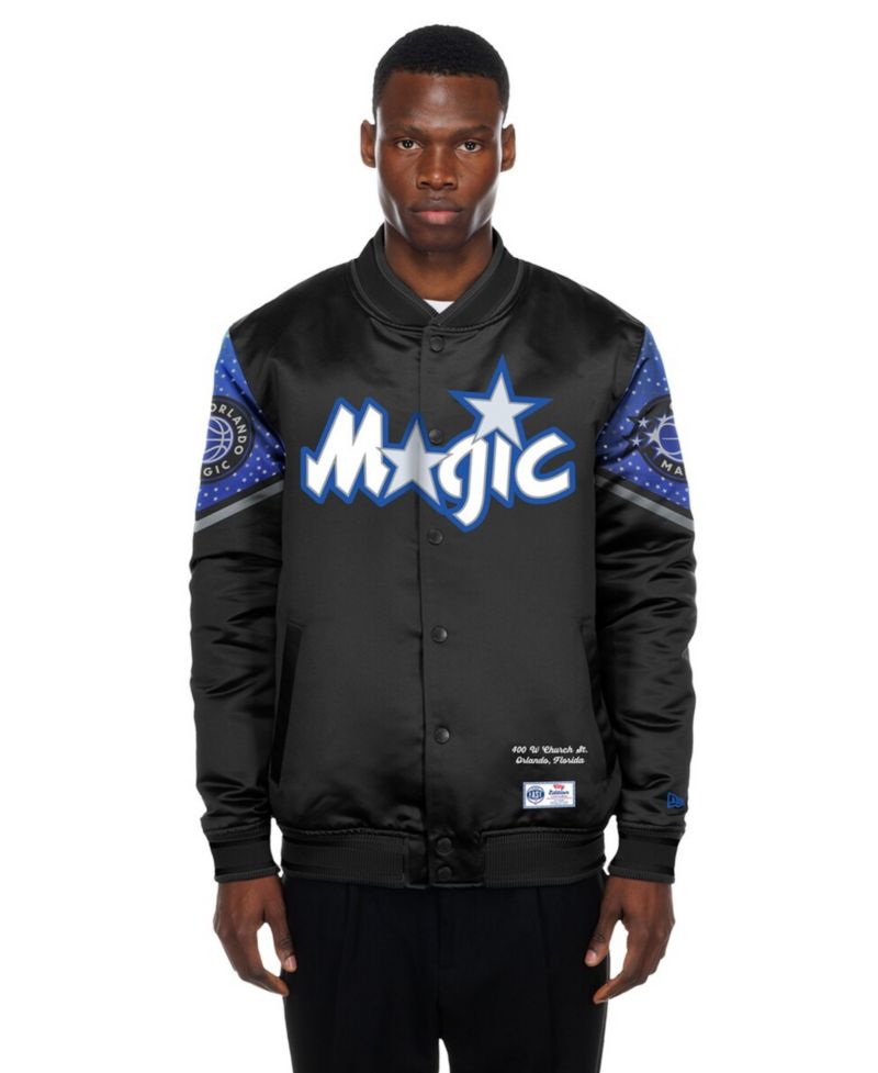 Men's Black Orlando Magic 2025/26 City Edition Full-Snap Satin Jacket