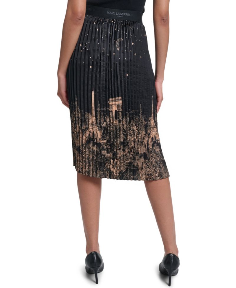 Women's Pleated High-Waisted Midi Skirt